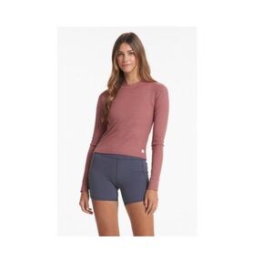 Vuori Rosewood Heather Crew Neck Long Sleeve T-Shirt